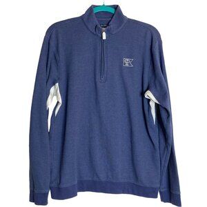 Johnnie-O Long Shirt Mens L 1/4 Zip Lightweight Sweater Blue Casual Golf Soft‎